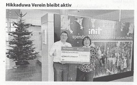 Hikkaduwa-Verein bleibt aktiv Hikkaduwa-Verein bleibt aktiv
